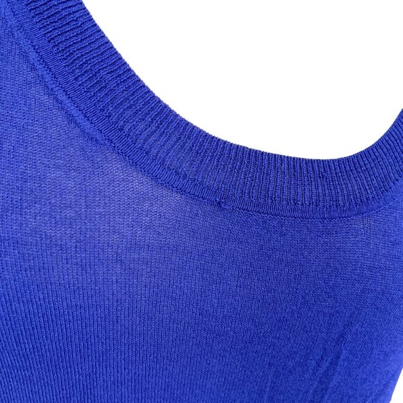 Wilfred Blue Knit Short Sleeve Side Slit Top Size Large - Picture 7 of 10